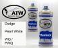 Preview: Dodge, Pearl White, WQ / PWQ: 400ml Sprühdose + 400ml Klarlack - Set, von ATW Autoteile West.